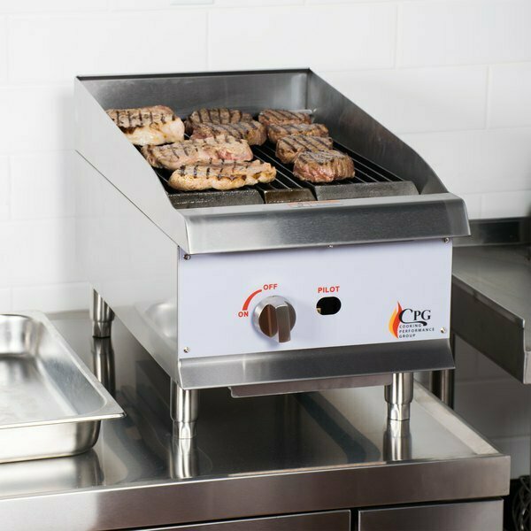 Cooking Performance Group CR-CPG-15-NL 15in Gas Countertop Radiant Charbroiler - 40000 BTU 351CRCPG15NL